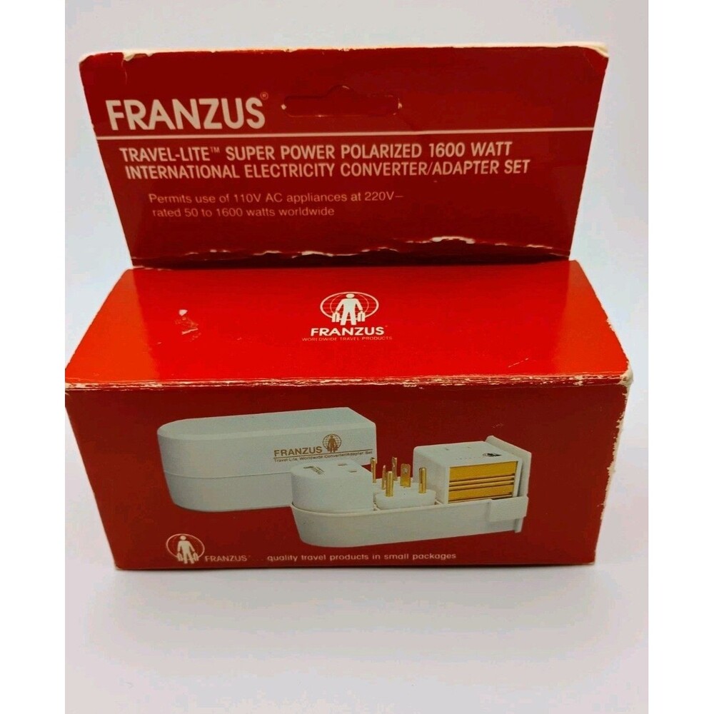 VTG Franzus Travel-Lite MK-1600 1600W Converter Adapter Set NIB‎ Polarized World